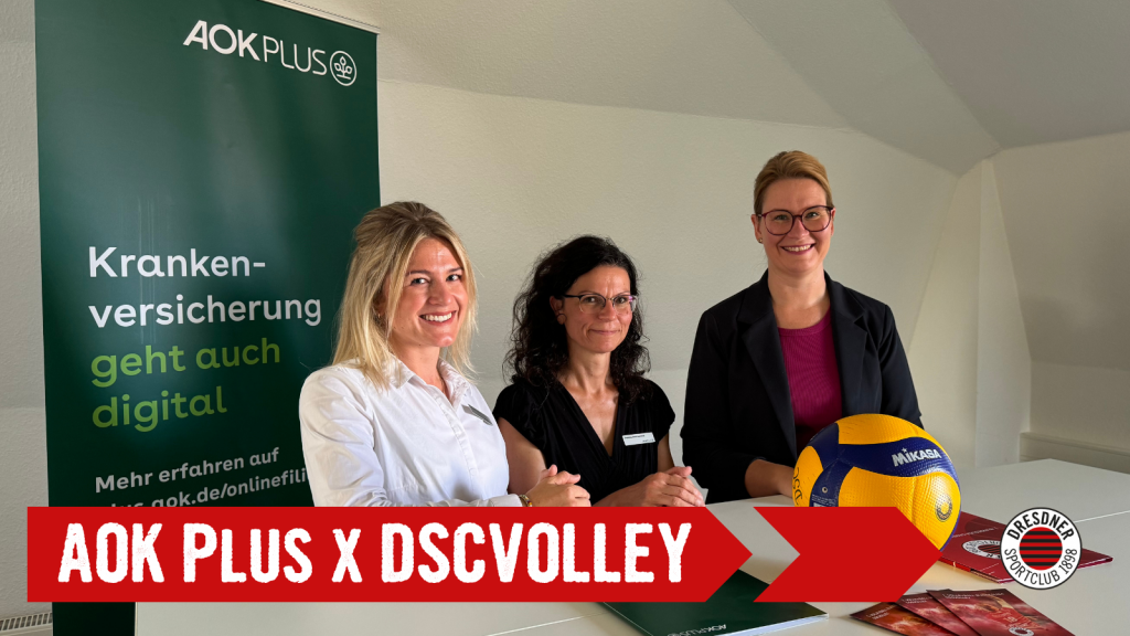 DSCVOLLEY verlängert erfolgreiche Partnerschaft mit AOK PLUS