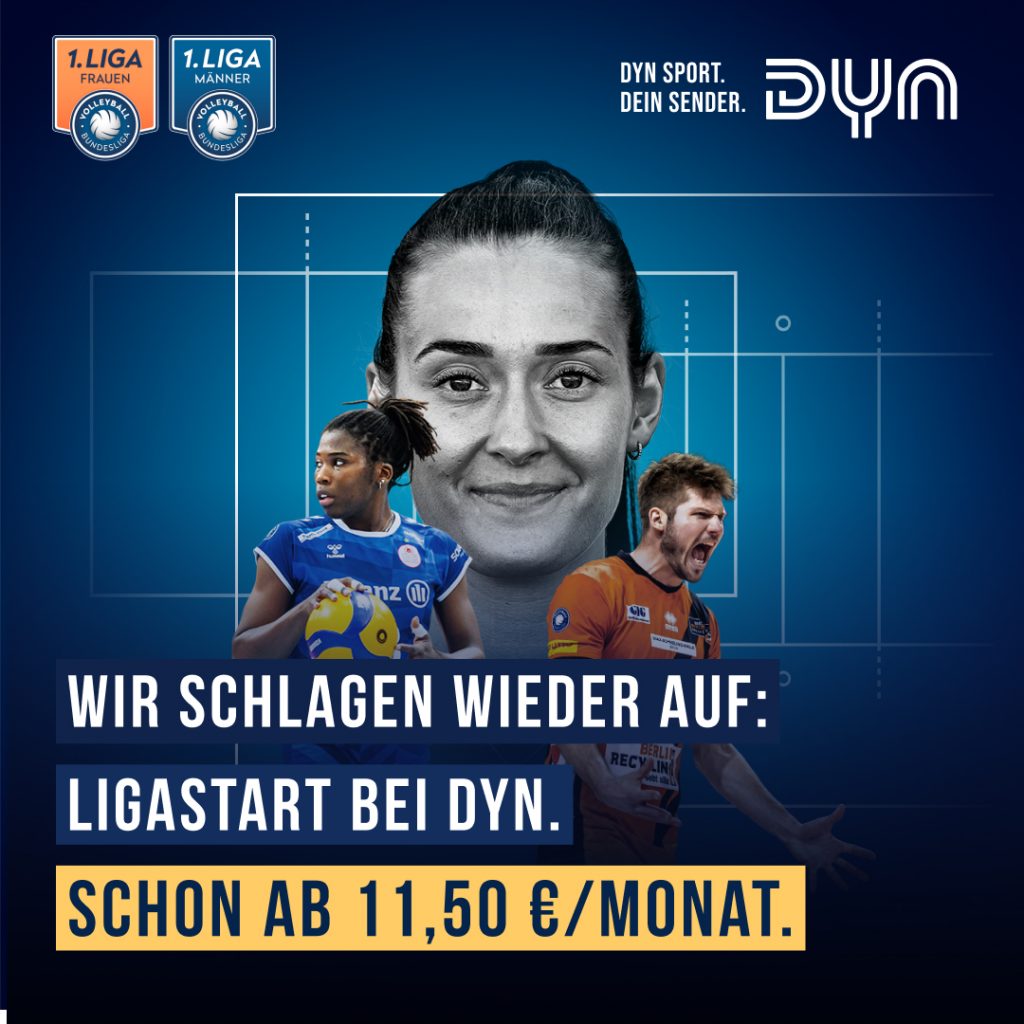 Dyn-Frühbucherrabatt: Jetzt alle Spiele der Volleyball Bundesliga live erleben – ab 11,50€/Monat!